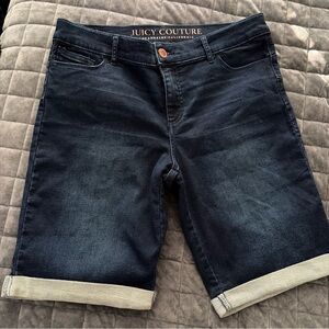 Juicy Couture Bermuda Shorts | Cuffed | Dark Wash | Size 12 Worn Once